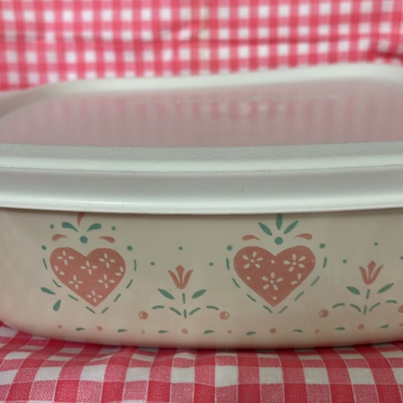 Corning Ware Forever Yours Heart Pattern, 1 Quart Casserole & Storage Lid - Picture 3 of 10